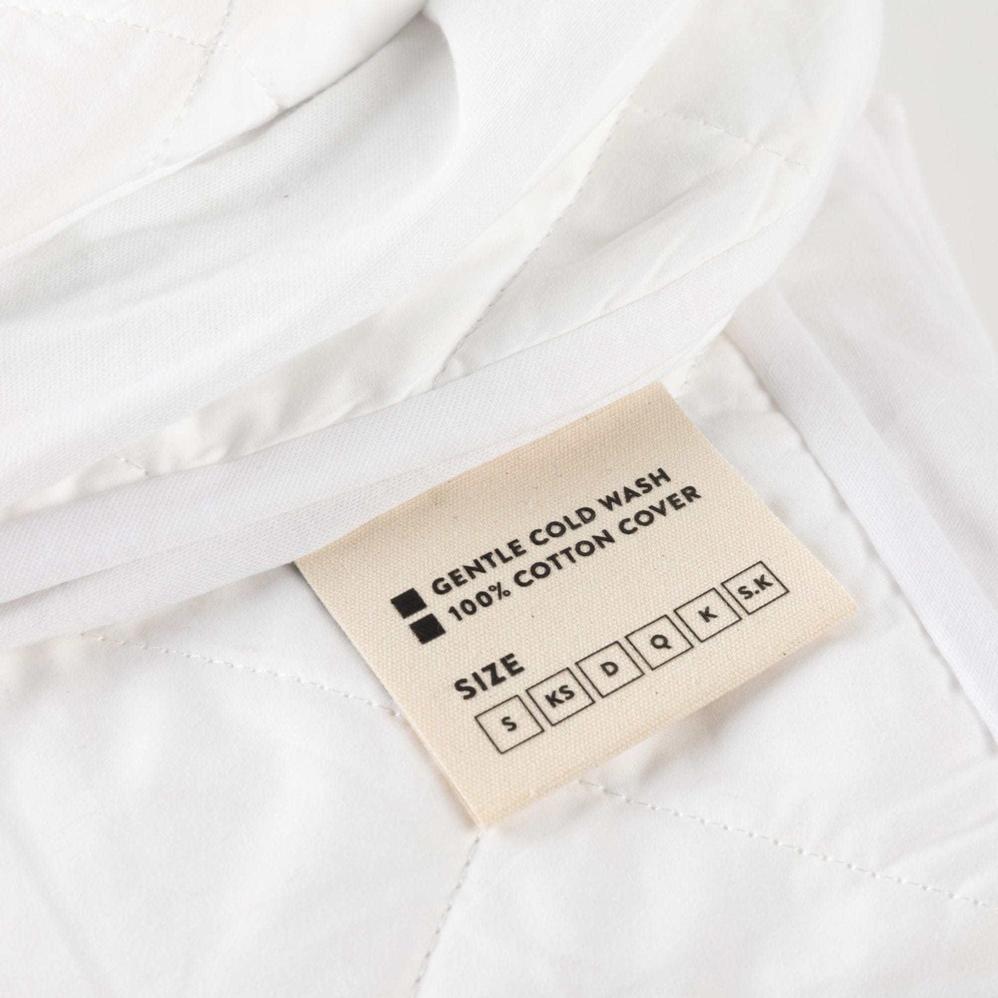 Mattress protector label