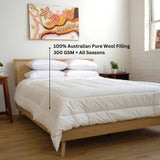 All Seasons Wool Quilt on bed