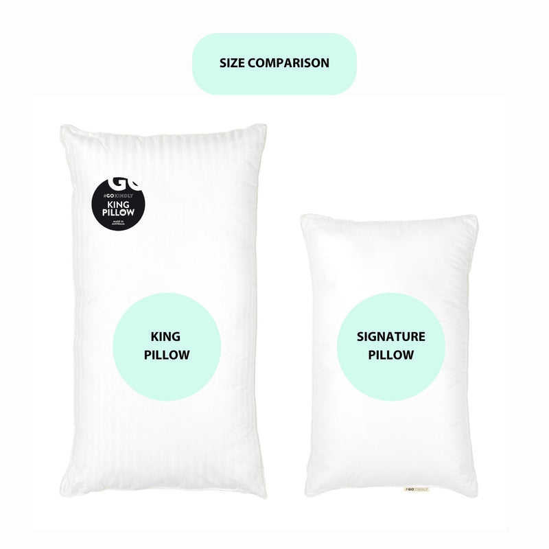 King pillow versus standard pillow
